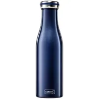 Isolier-Flasche, Edelstahl, 0,5 L, metallic-blau