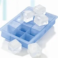 Eiswürfelbereiter mit transparentem Deckel - Würfel 4x4cm schwarz