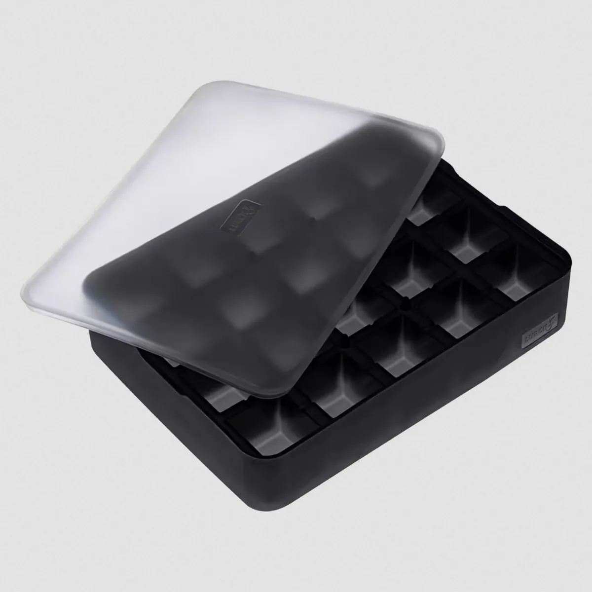 LURCH ICE FORMER Würfel 3cm schwarz transparent Eiswürfelform mit Deckel