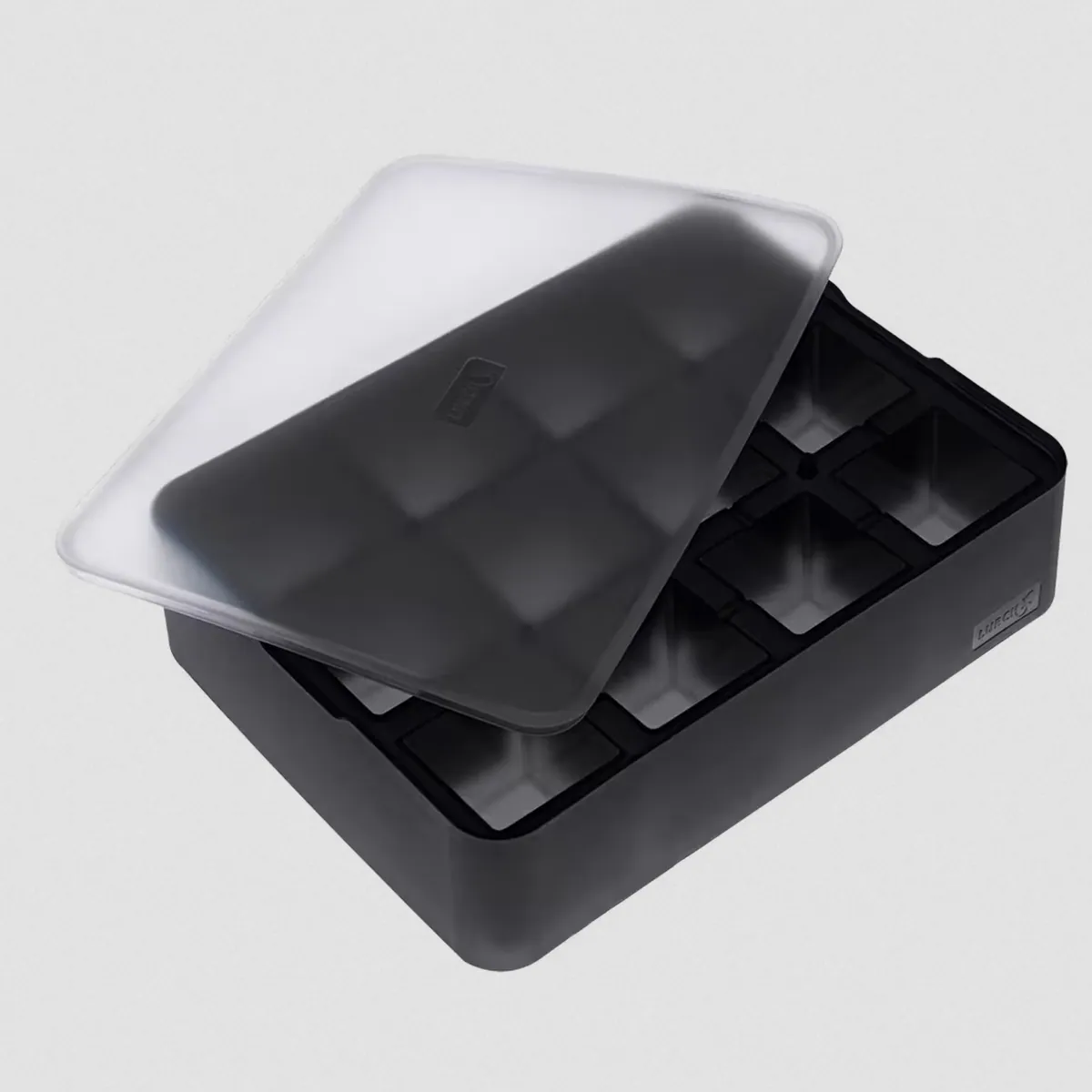 LURCH ICE FORMER Würfel 4cm schwarz transparent Eiswürfelform mit Deckel