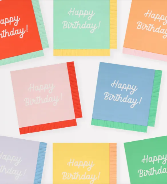 Meri Meri Papierservietten groß, Geburtstag, 16 Stück