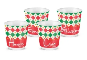 4 er Set Espressobecher Ciao Italia je 80 ml