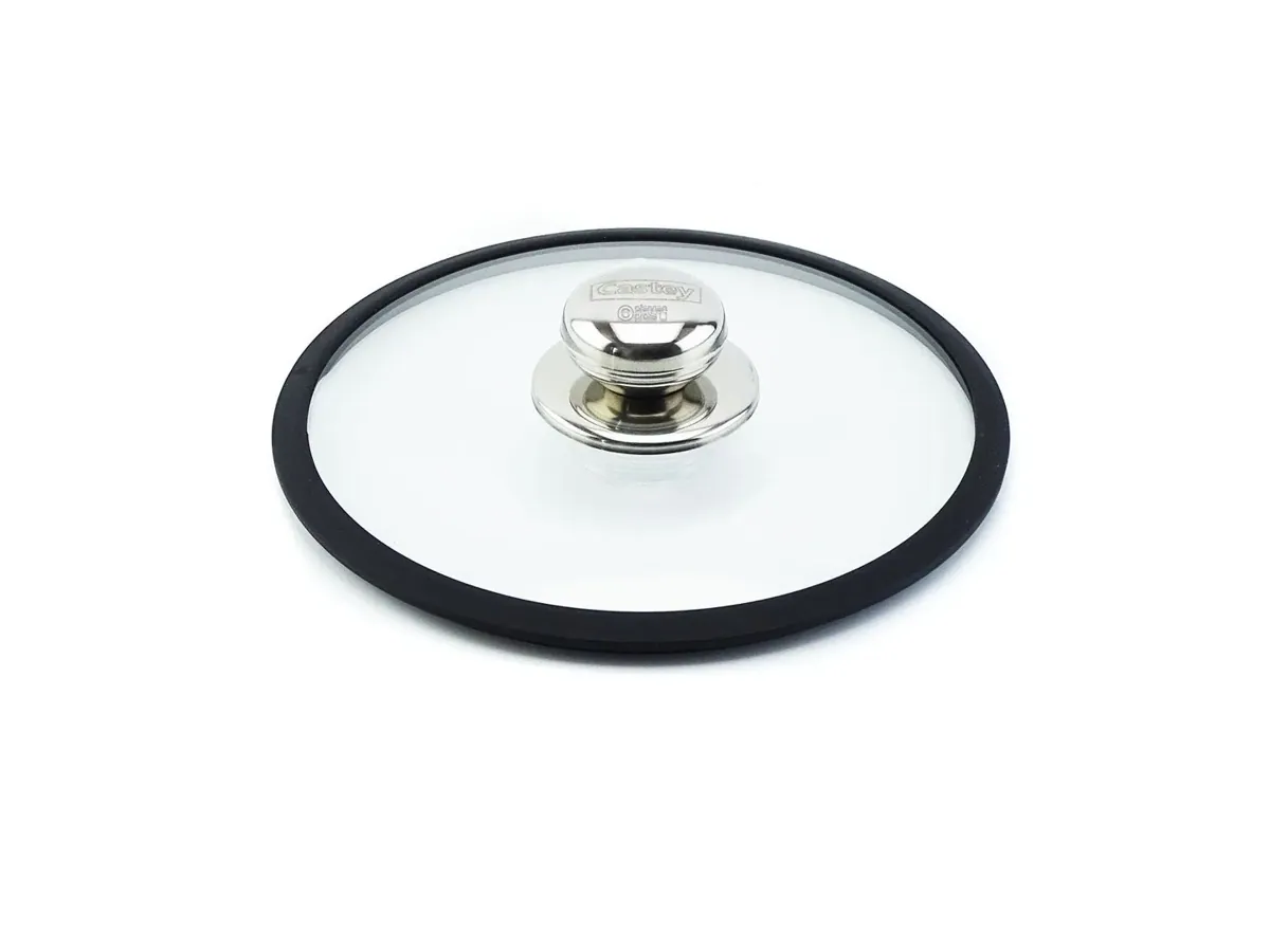 CASTEY Deckel 20 cm Glasdeckel mit Silikonring hitzebeständig bis 220°C ofenfest