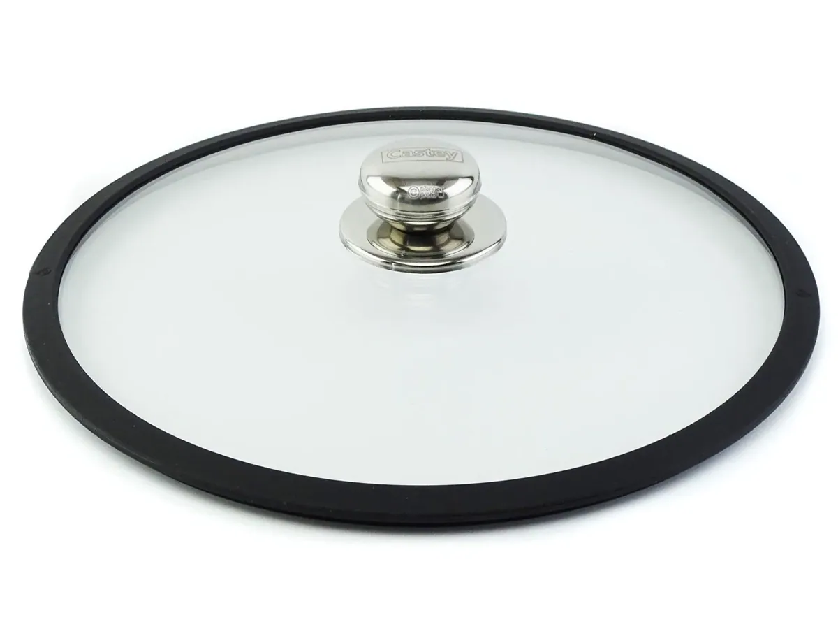 CASTEY Glasdeckel  32 cm mit Silikonring hitzebeständig bis 220°C ofenfest