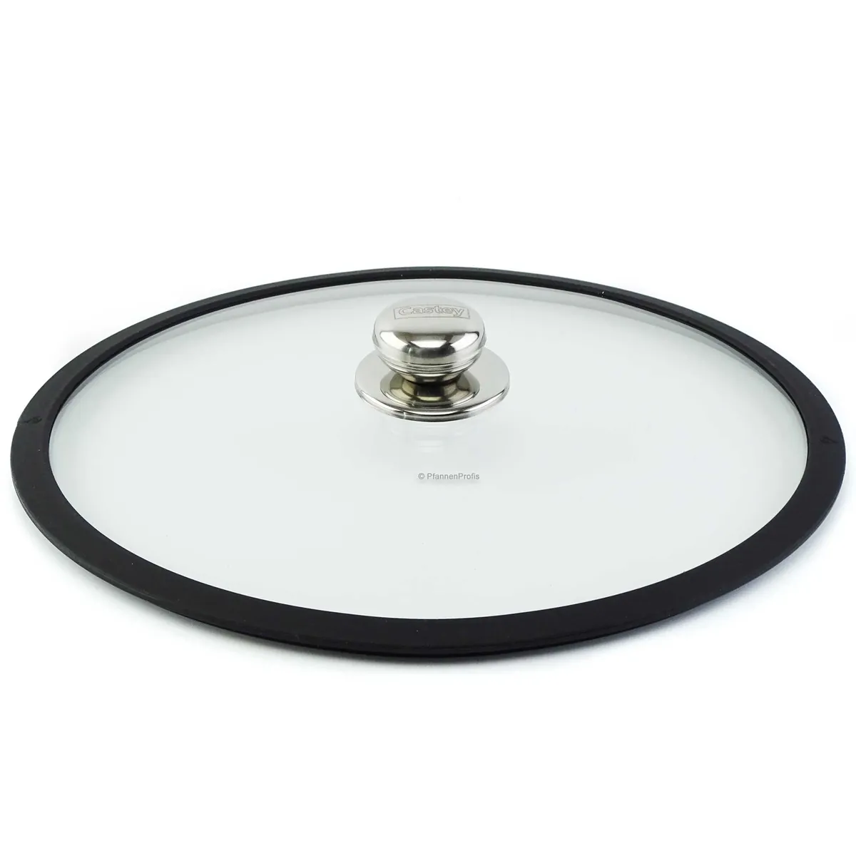 CASTEY Glasdeckel 36 cm mit Silikonring hitzebeständig bis 220°C ofenfest