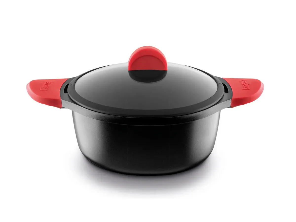 CASTEY Alu Guss Topf CLASSIC 20 cm mit Silikon-Griffen Induktion