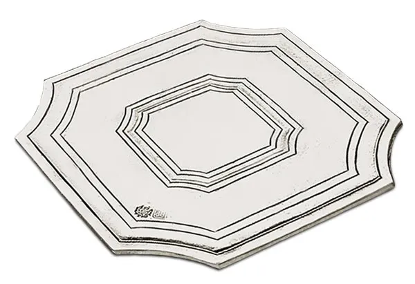 Cosi Tabellini AREZZO Glasuntersetzer aus Zinn 9 x 9 cm