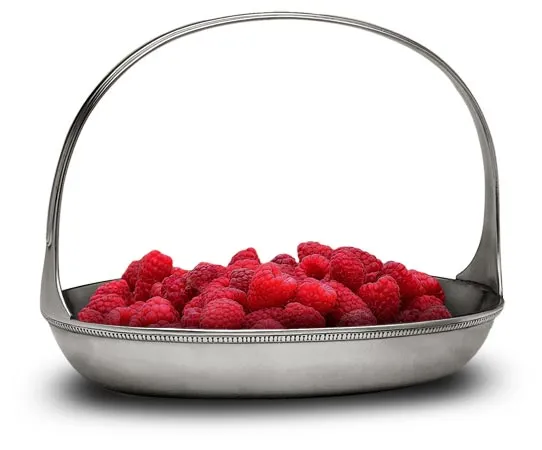 Cosi Tabellini BAIOCCO Obstschale, Obstkorb, Henkelschale Zinn 24,5 x 18 cm