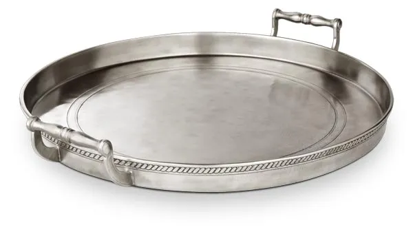 Cosi Tabellini Tablett GOMENA 40,5 cm für den Tisch aus Zinn