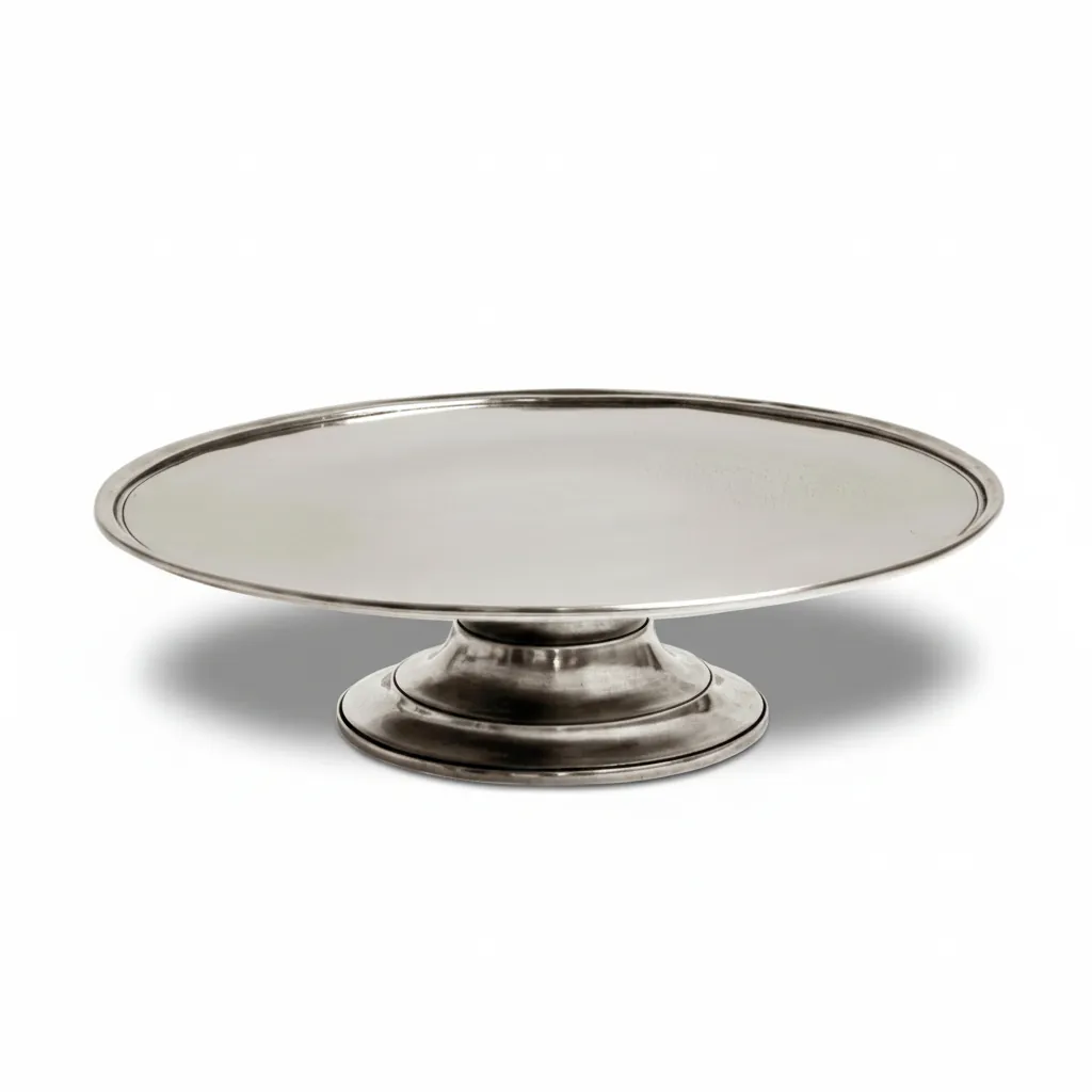 Cosi Tablelini LORETO Sacher Tortenplatte mit Fuß aus Zinn 32,5 cm