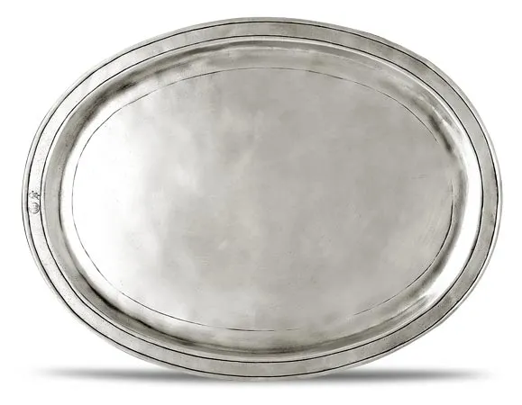 Cosi Tabellini Serviertablett ORVIETO aus Zinn oval
