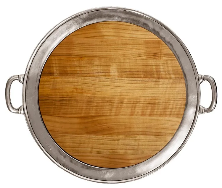 Cosi Tabellini Tablett LOMBARDIA rund mit henkel und Schneidebrett 48,5 cm
