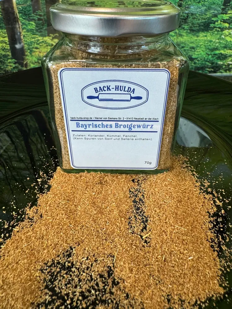 Bayrisches Brotgewürz 70g im Quadrat Glas