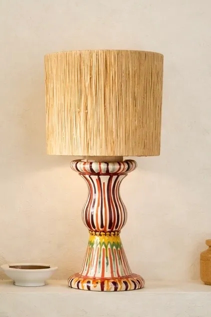 Handgefertigte Keramik Tischlampe 67 cm | Grand Hotel Casa Riviera