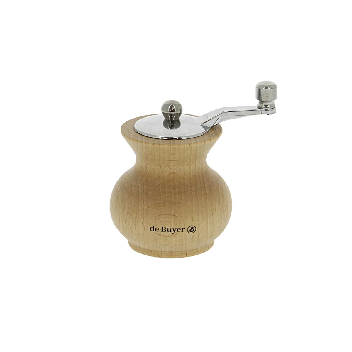 DE BUYER kleine Salzmühle mit Kurbel BOOGIE Holz hell