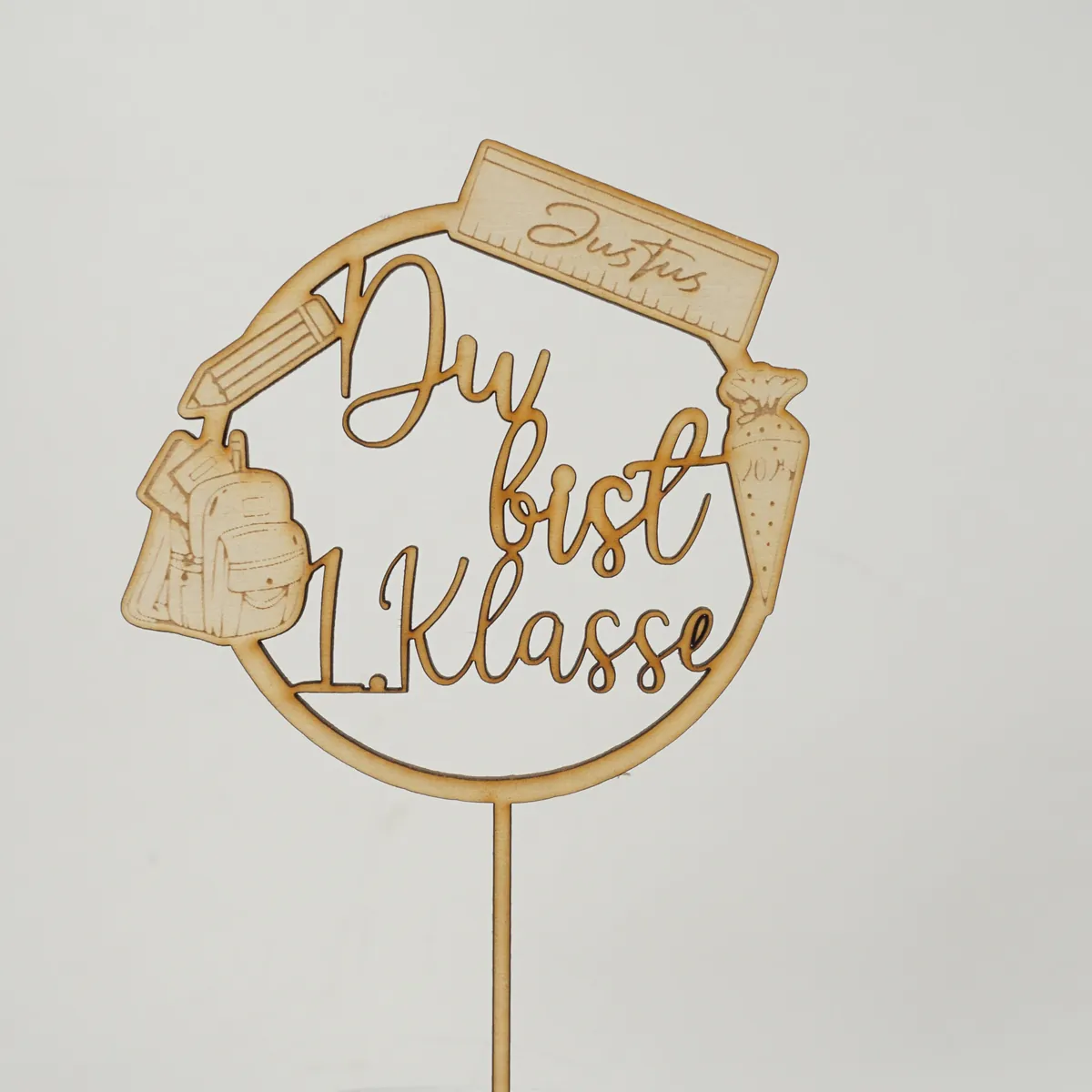 Schulkind NAME "Du bist 1. Klasse!" – personalisierter Caketopper