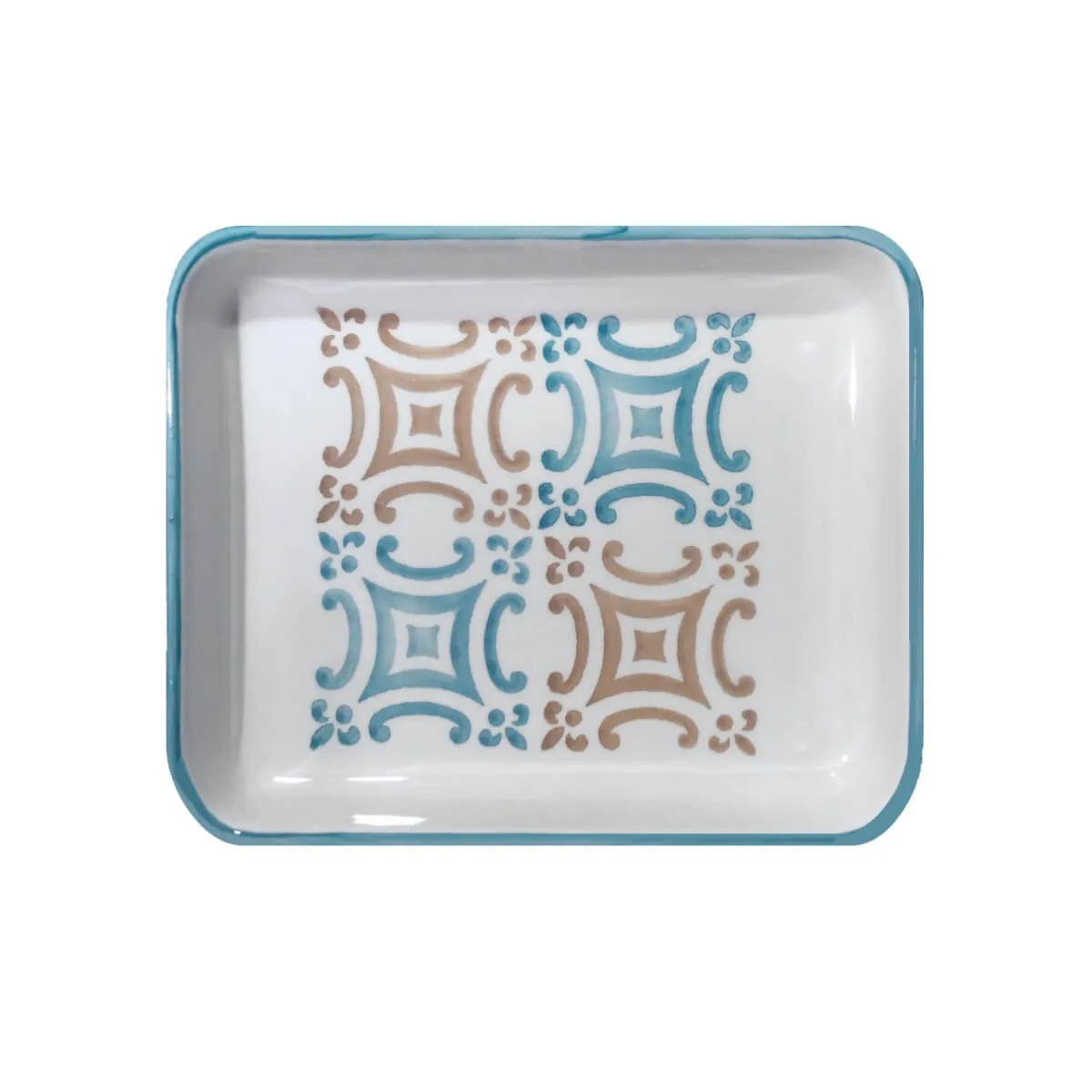 Vista Portuguese Turquoise/Beige Mini Platte 16 x 14cm