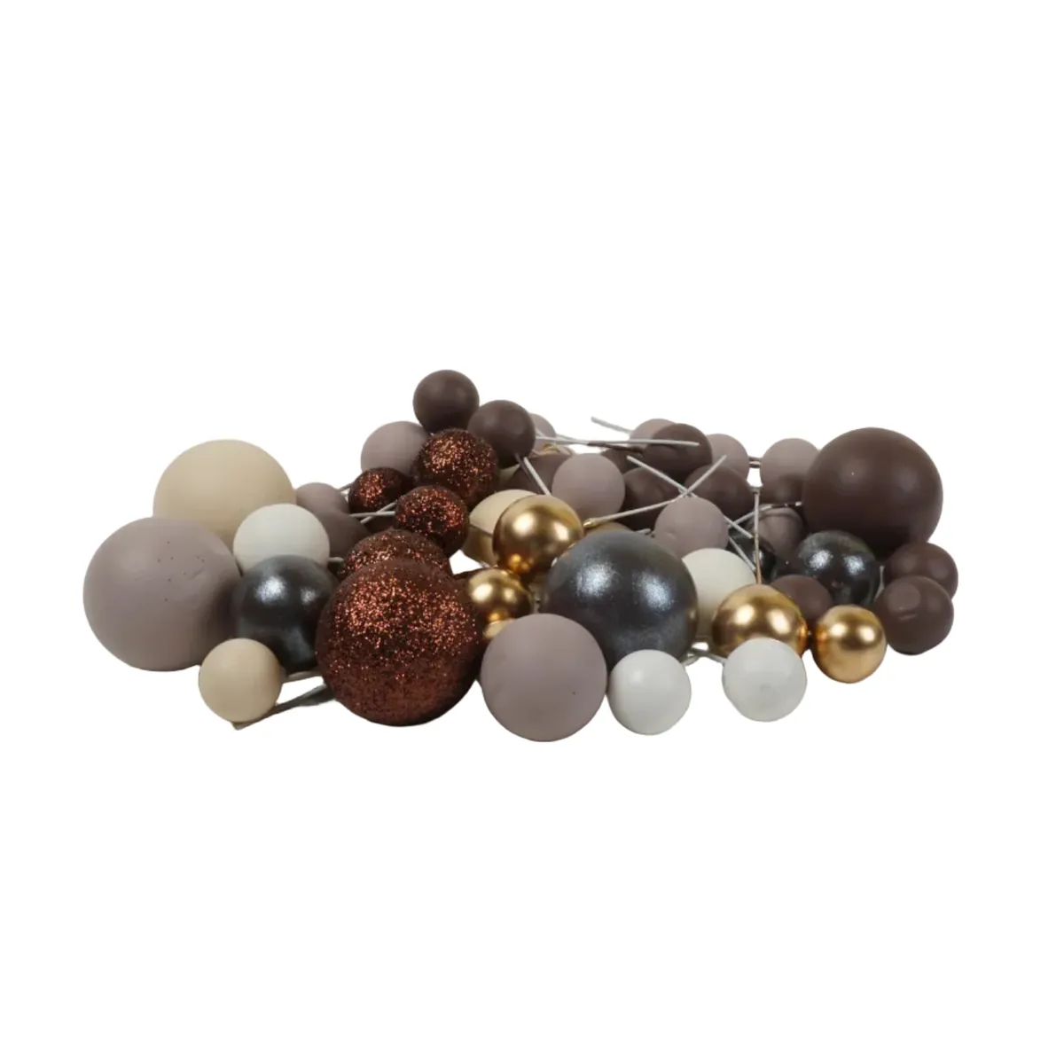 Deko Kugeln Set braun Mix ( 50 Stück ) – Braun-Ambiente für elegante Torten