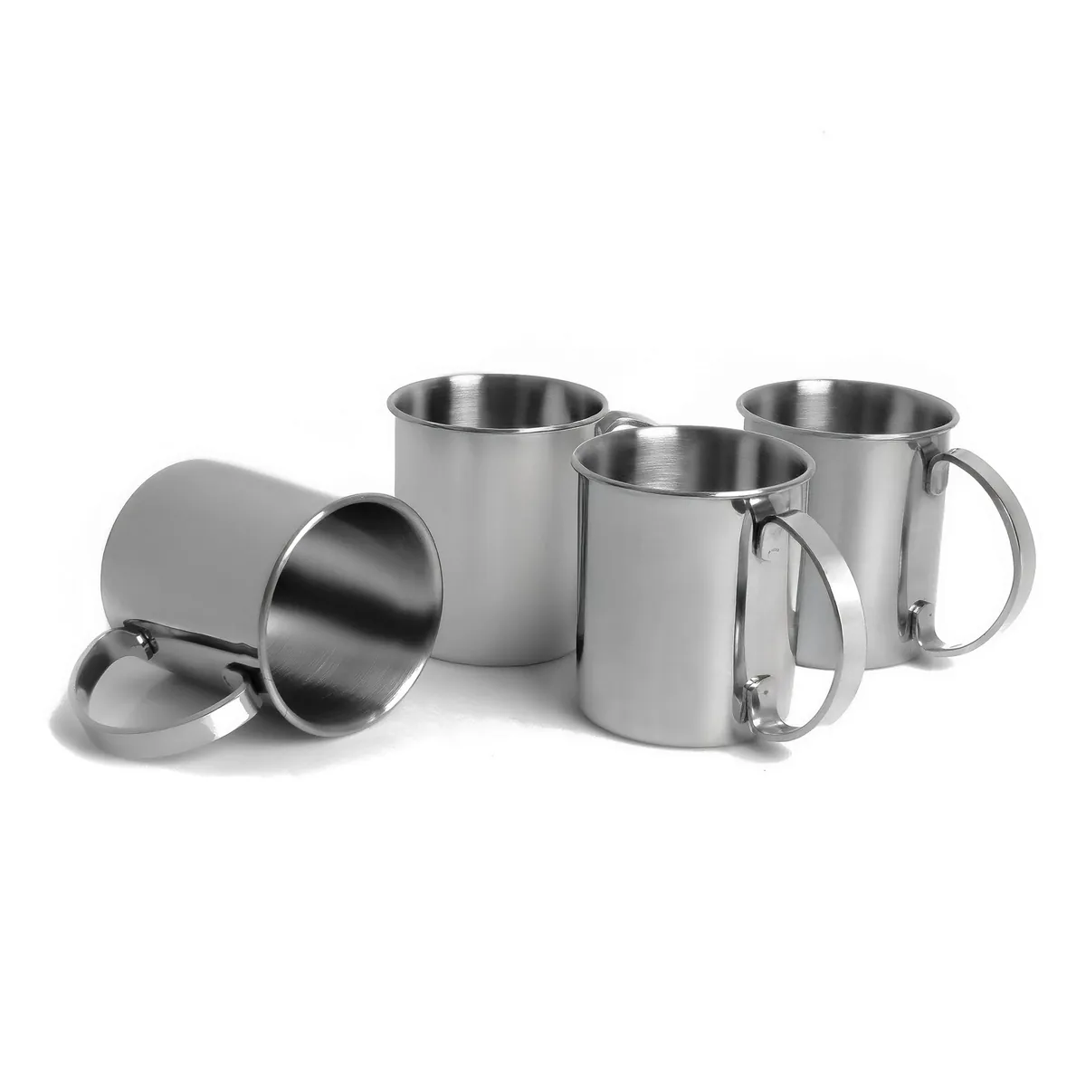 Moscow Mule Becherset, 4-tlg, 1000 ml, Bruchsichere Edelstahl-Gläser, Cocktail-Set