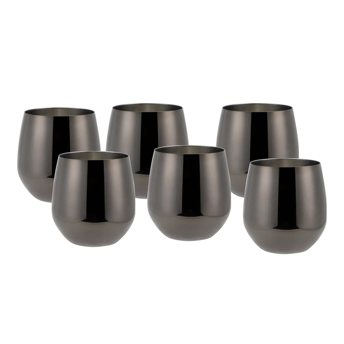 Weingläser Set, 6-tlg, 500 ml, Rotweingläser, Trinkbecher aus Edelstahl, Unzerbrechliche Trinkgläser