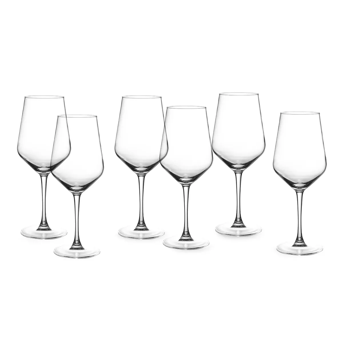 Rotwein-Gläser 6er Set ca. 620 ml, Zeitlose Weingläser, Weinkelche, Robuste Gläser, spülmaschinenfest