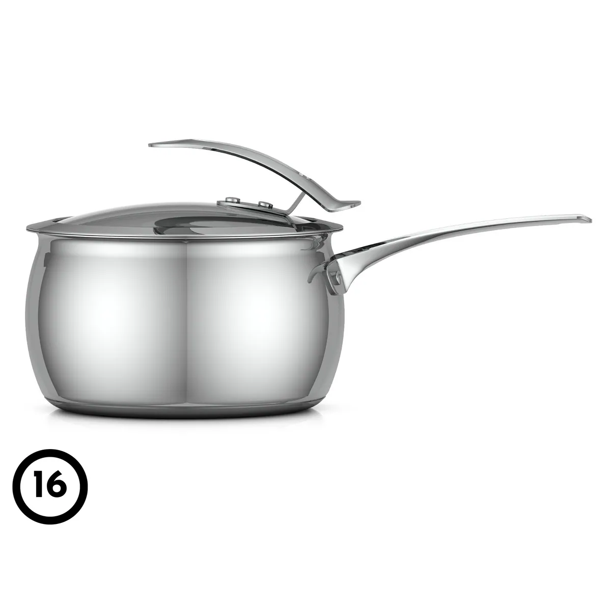Design Stieltopf Edelstahl (Ø 16cm)