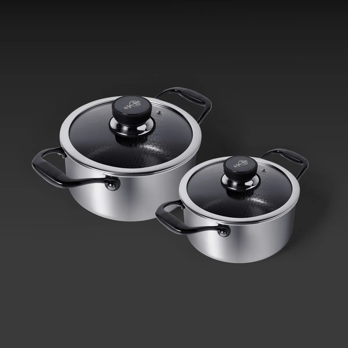 EDELSTAHL TÖPFE 2ER SET