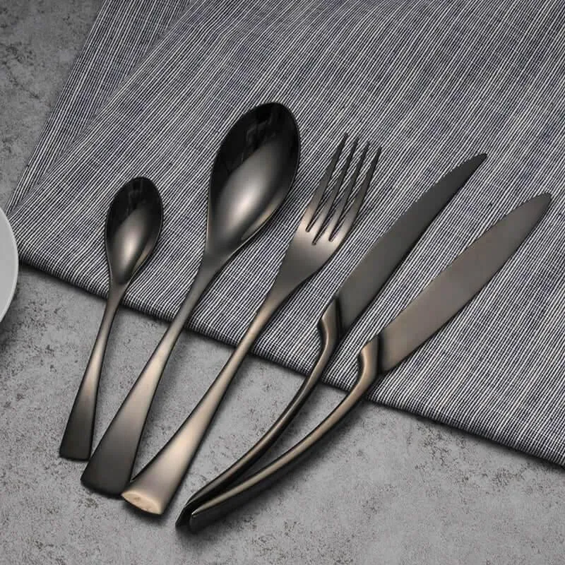 Extravagantes schwarzes Edelstahl Besteck Set (Einzeln bestellen)