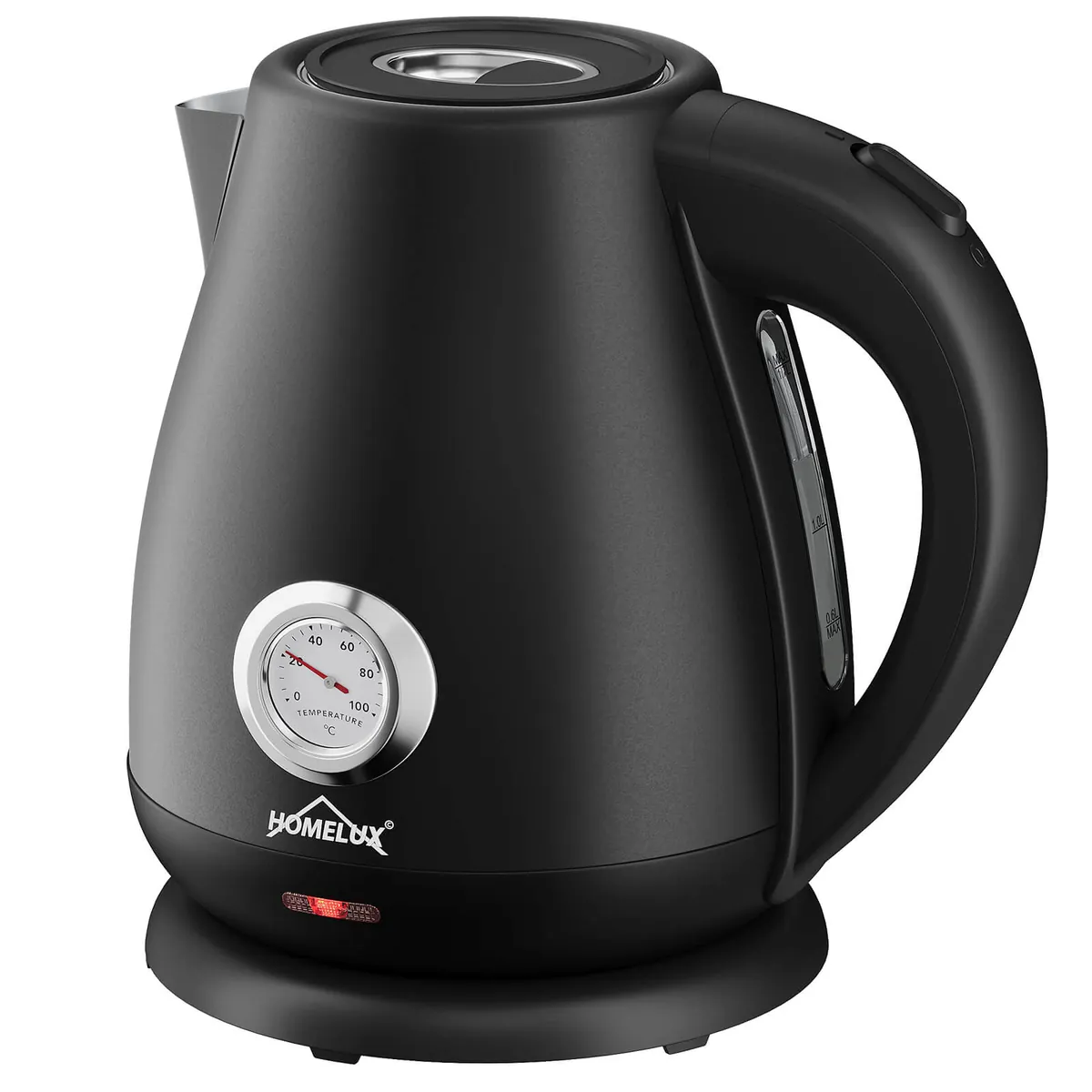 Elektrischer Retro Wasserkocher mit Thermometer – 1,7L, Edelstahl, 2200 Watt