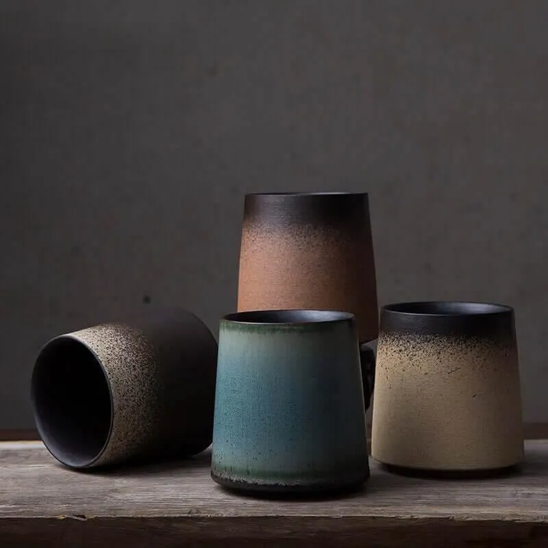 Elegante Keramiktasse mit stylischer Farboberfläche (5 Farben Varianten)