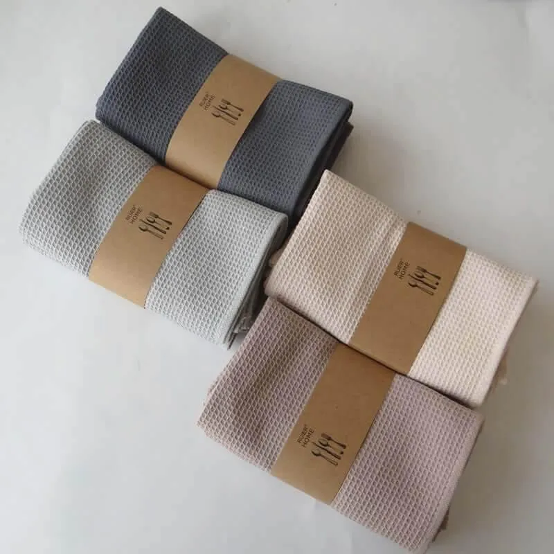 Geschirrtücher aus Baumwolle im eleganten Design - 2er Set (vier Farben)