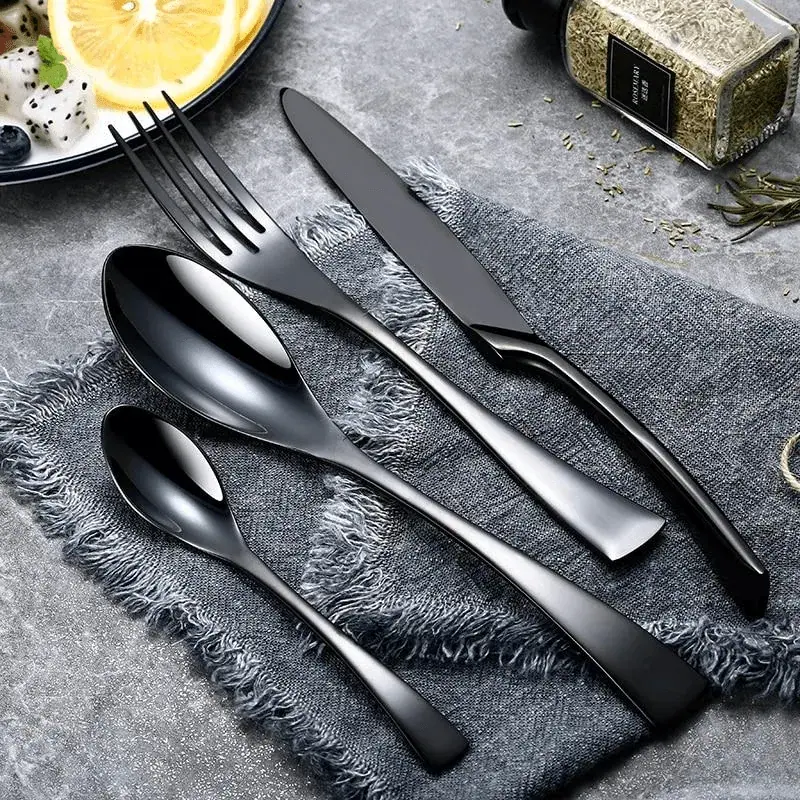 Extravagantes Edelstahl Besteckset (Silber, Gold, Rosé, Schwarz, Regenbogen)