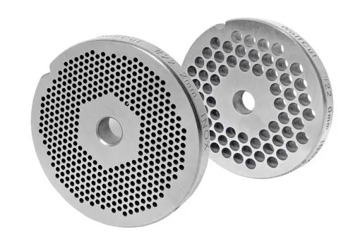 WOLFCUT - Fleischwolfscheibensatz 2 mm + 6 mm Bohrung kompatibel mit allen gängigen Fleischwolf Marken Größe 22