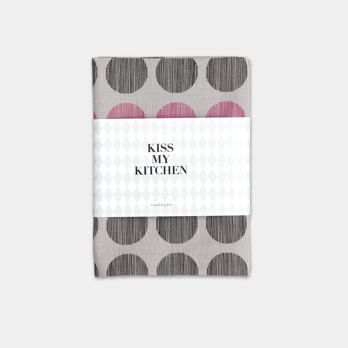 WO Geschirrtuch, Dots grey/pink, 4 Stck.