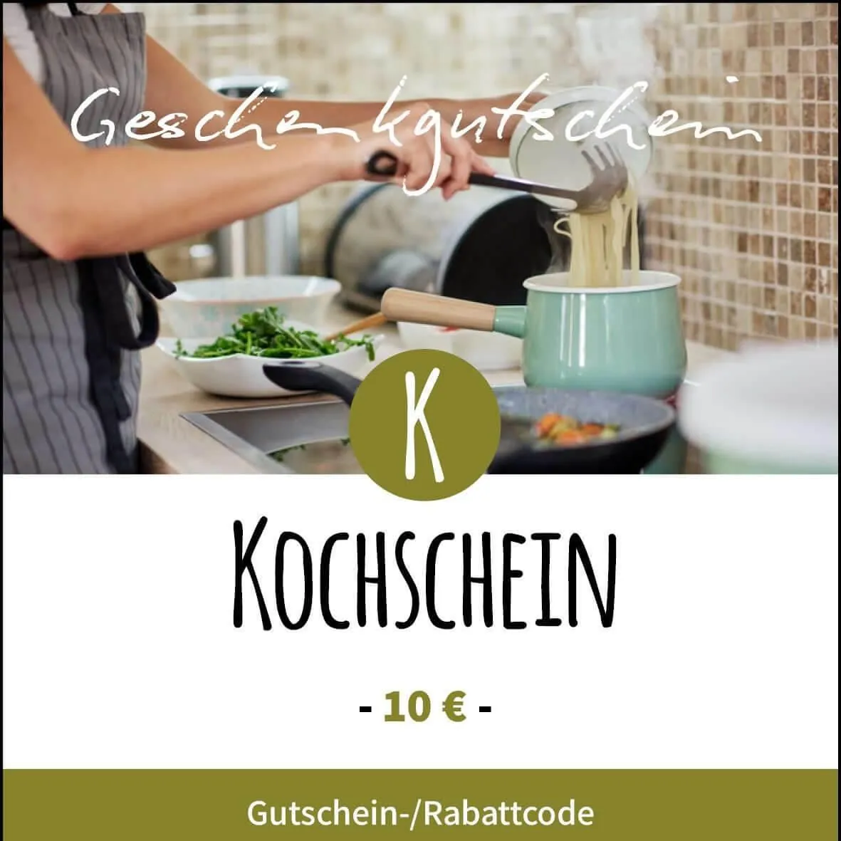 Kochschein.de - Geschenkgutschein 10/25/50/100 * mit 20% Rabatt