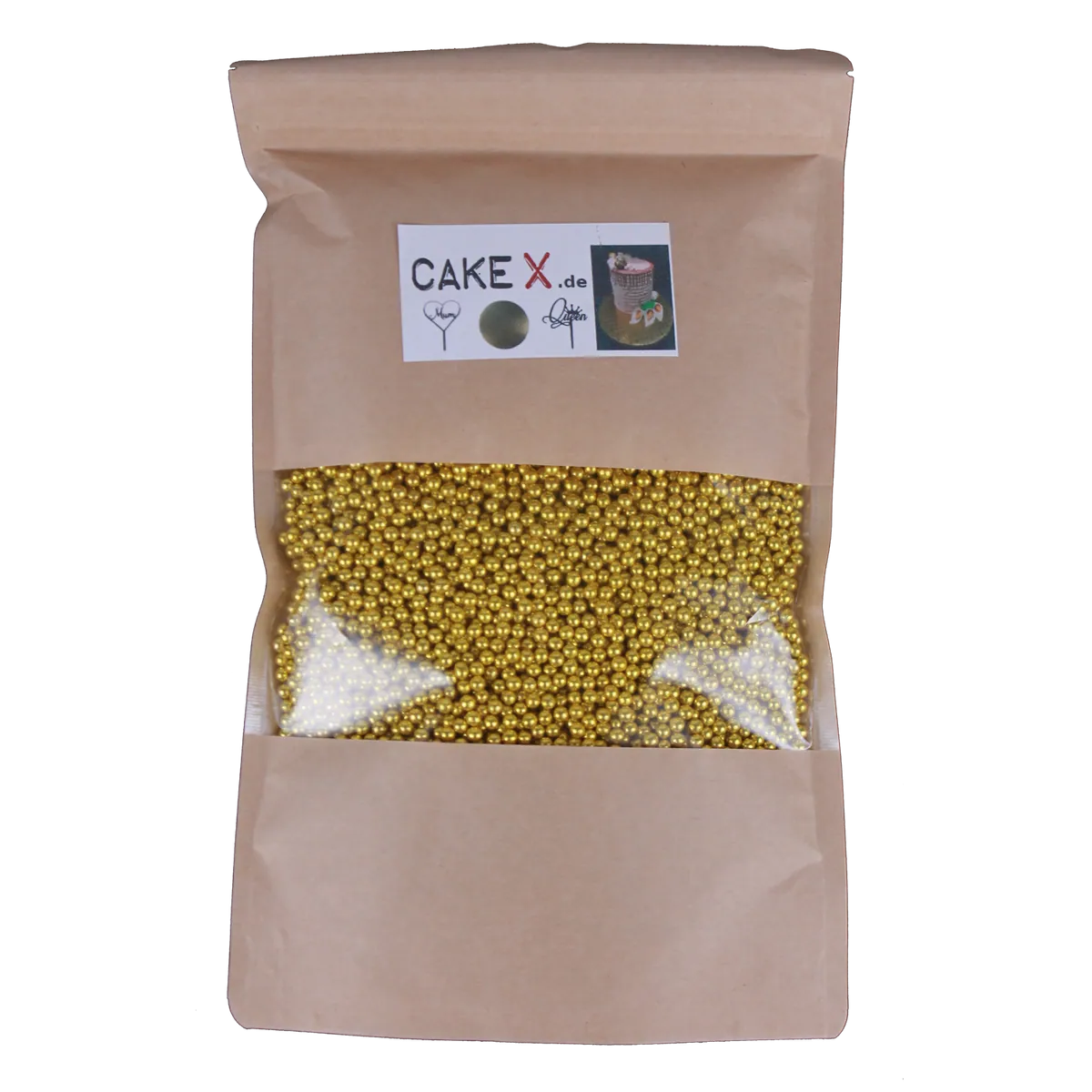 Zuckerperlen 4mm 500g gold