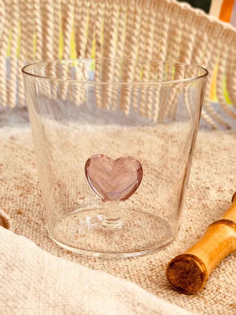 Glas / Tumbler "Cuore rosa"