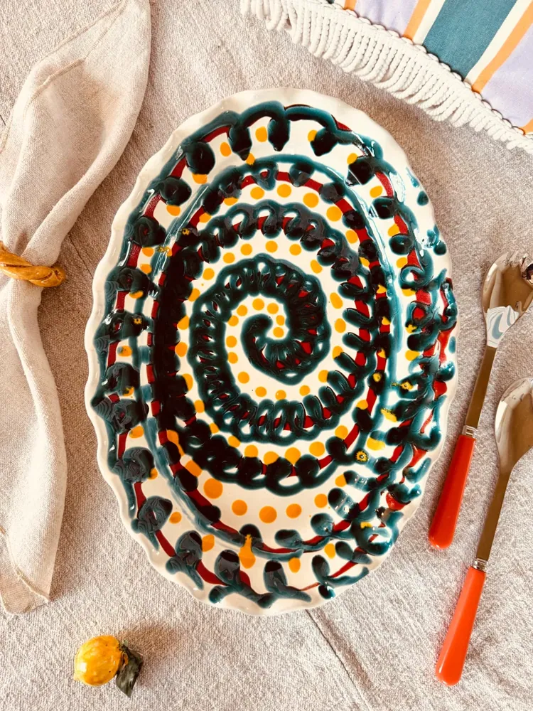 ! Einzelstück ! ovale Servierplatte  41x29cm - nur 1 x erhältlich