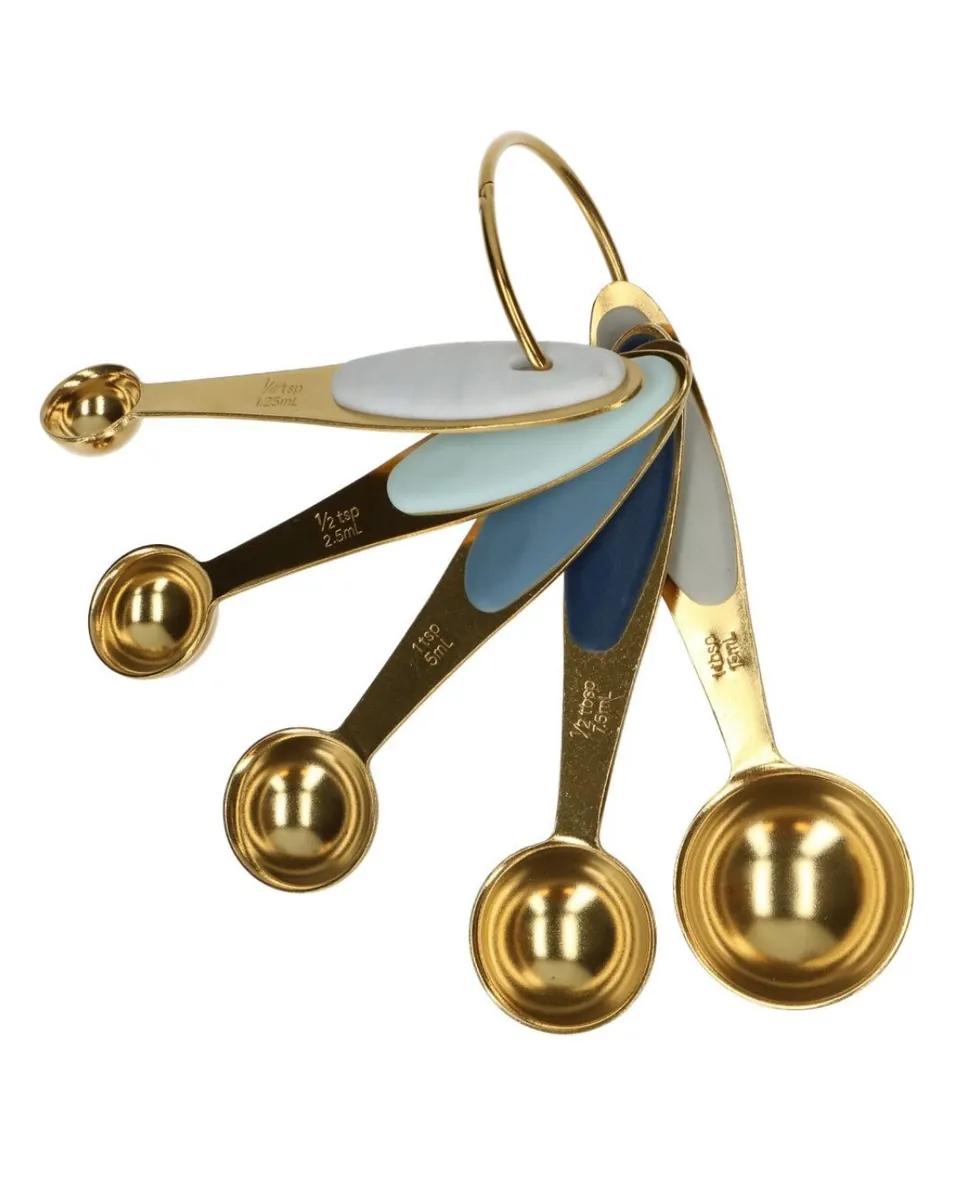 Wilton Metall Messlöffel gold 5 Stk
