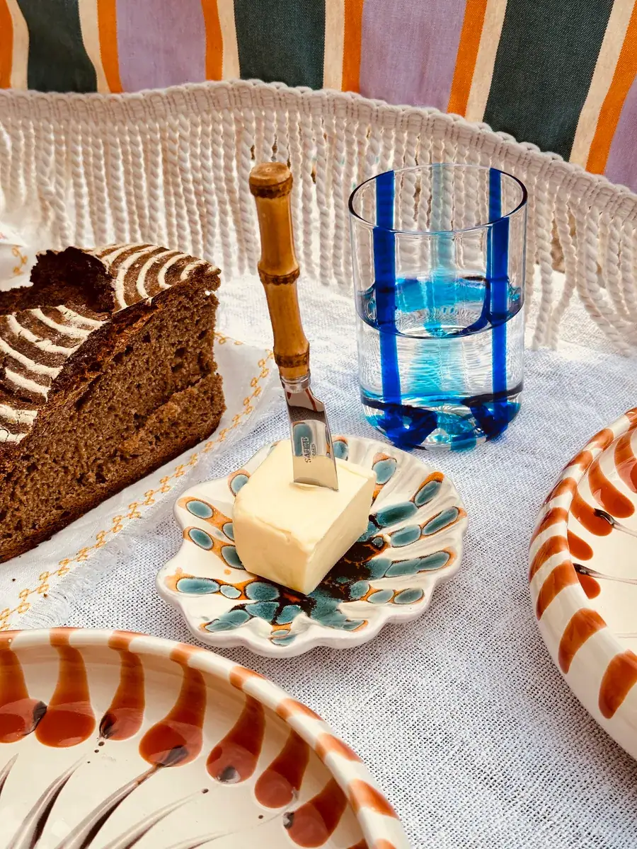 Riva Buttermesser mit Bambusgriff – Edelstahl Streichmesser (18/10) – Mediterrane Tischkultur