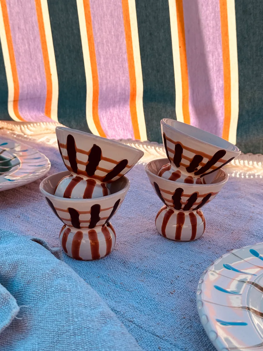 4er Set - Psychodelic Esspresso Becher "Un caffè ristretto, per favore No4"