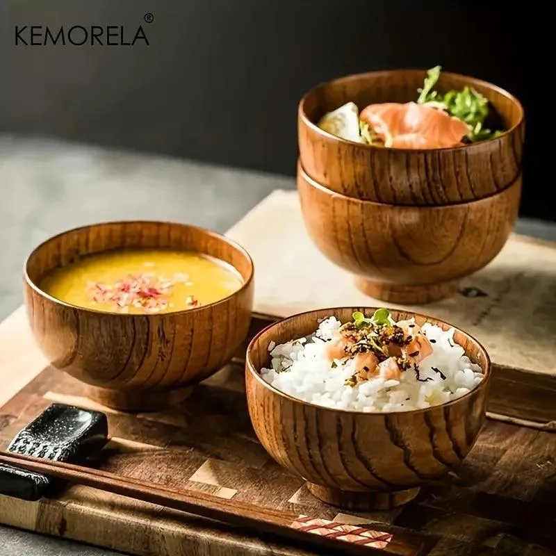 KEMORELA Schale - Bowl aus Holz für Salat & Obst (6 Größen)