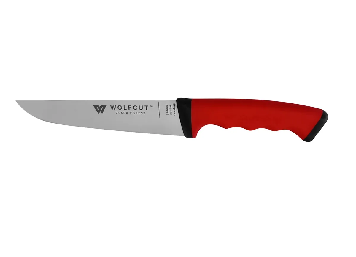 WOLFCUT SoftGrip RED-Serie - Fleischermesser 19 cm Klinge