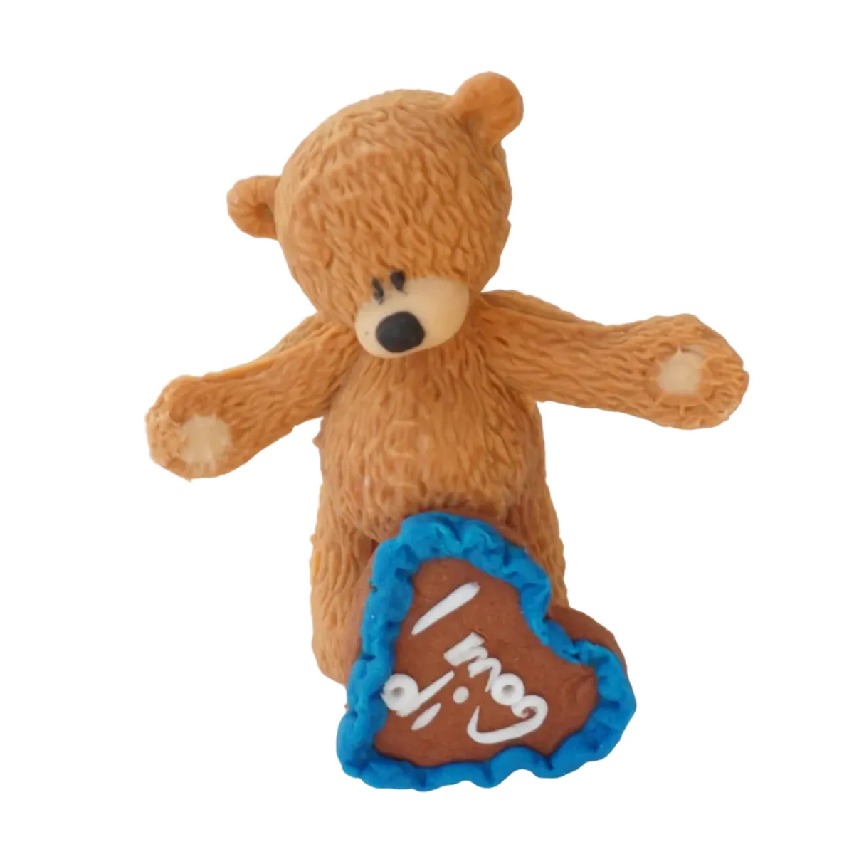 Knuddelbär stehend mit Lebkuchenherz – Tortendekoration