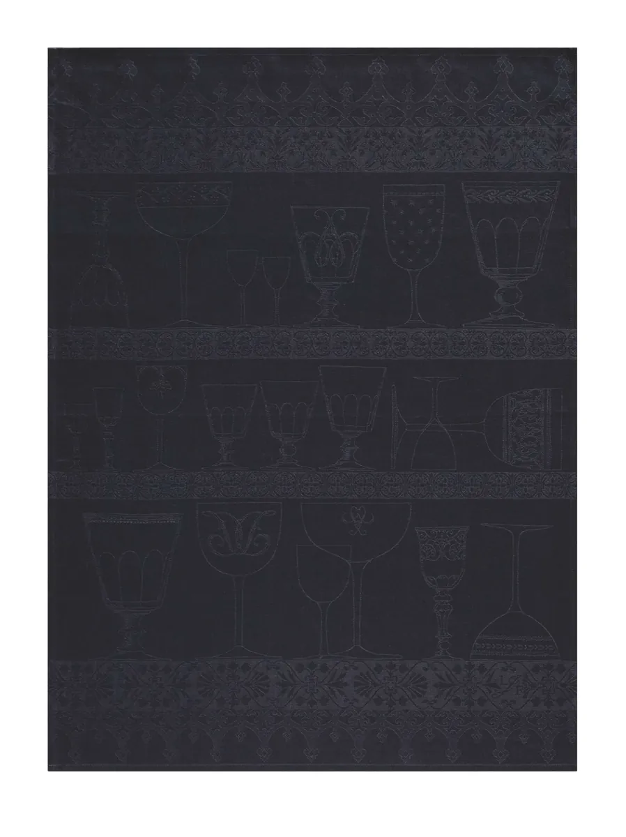 -Le Jacquard Francais- Geschirrtuch 80x60cm "Essuie Verres CRISTAL" 100% Leinen