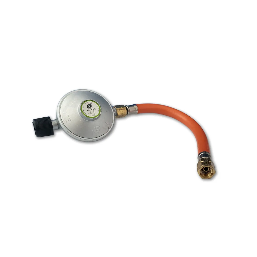 Napoleon - NGZ Regulator 50mbar mit Schlauch 0,2m für Gaskartuschen mit Innengewinde