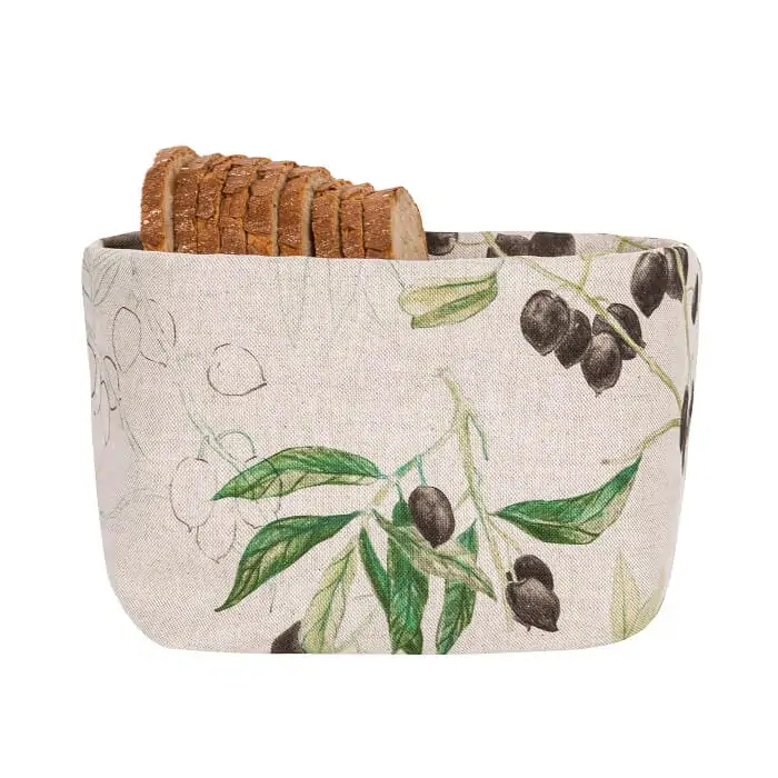 Slowroom Brottasche 2 in 1 aus Leinen, Brotbeutel und Brotkorb in einem