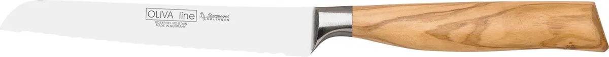 -Burgvogel Cutlery Solingen- Brötchenmesser Klinge 13,2cm "OLIVA line"
