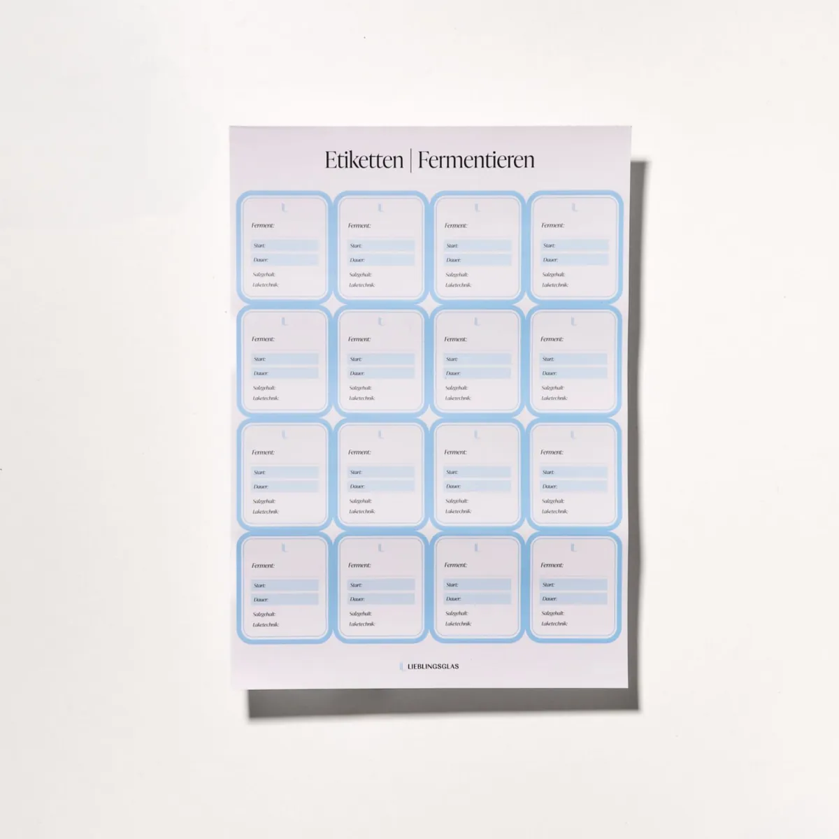 Etiketten zum Selbstbeschriften