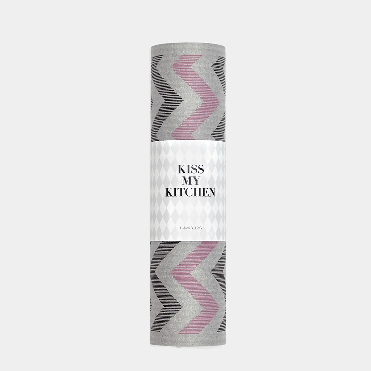 WO Schwammtuch-Rolle, Zickzack grey black pink, 4 Stck.